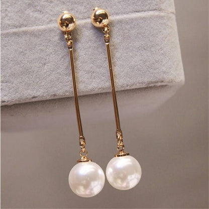 2025 New Korean Style Contracted Heart Pearl Earrings Zircon Geometric Stud Earring