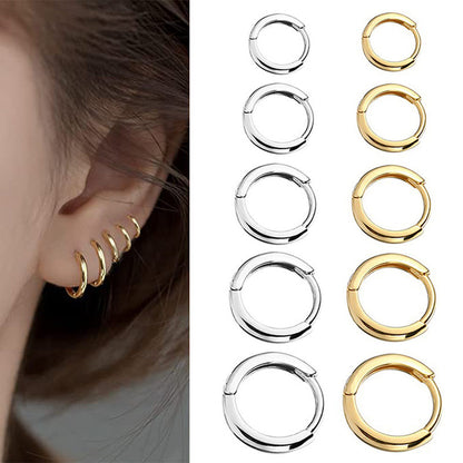 2025 New Simple Stainless Steel Gold Small Earrings Cartilage Ear Piercing Jewelry